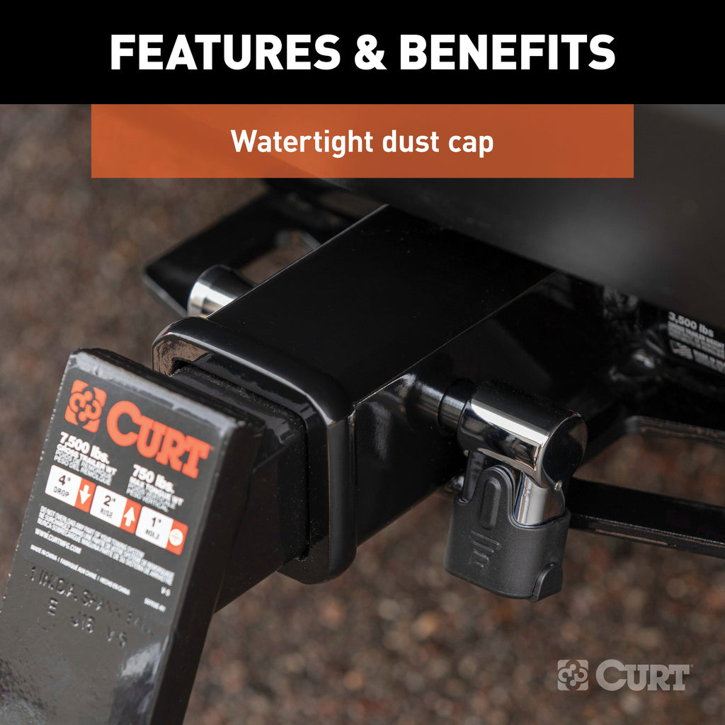 CURT 23510 5/8" Hitch Lock (2" Receiver, Right-Angle, Chrome)