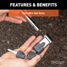 Load image into Gallery viewer, CURT 23510 5/8" Hitch Lock (2" Receiver, Right-Angle, Chrome)