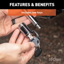 Load image into Gallery viewer, CURT 23515 5/8" Hitch Lock (2" Receiver, Barbell, Chrome)