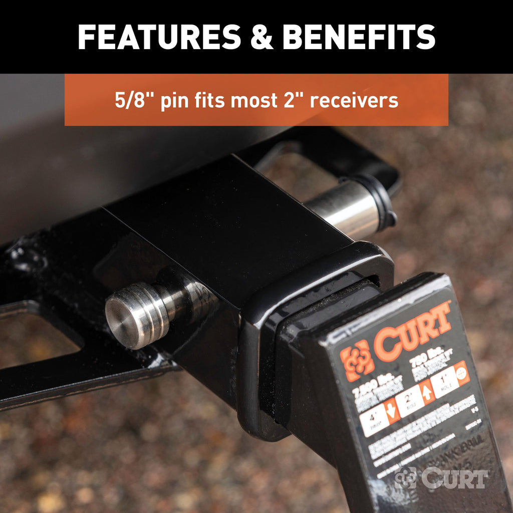 CURT 23516 5/8" Hitch Lock (2" Receiver, Barbell, Stainless)