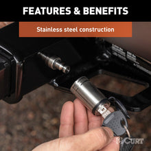 Load image into Gallery viewer, CURT 23516 5/8" Hitch Lock (2" Receiver, Barbell, Stainless)