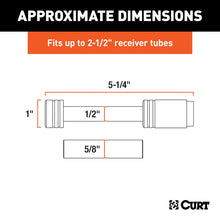 Load image into Gallery viewer, CURT 23517 1/2" Hitch Lock with 5/8" Adapter (1-1/4" or 2" Receiver, Barbell, Stainless)