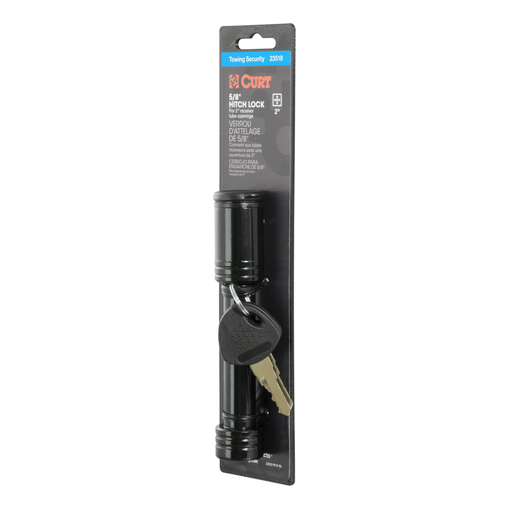CURT 23518 5/8" Hitch Lock (2" Receiver, Barbell, Black)