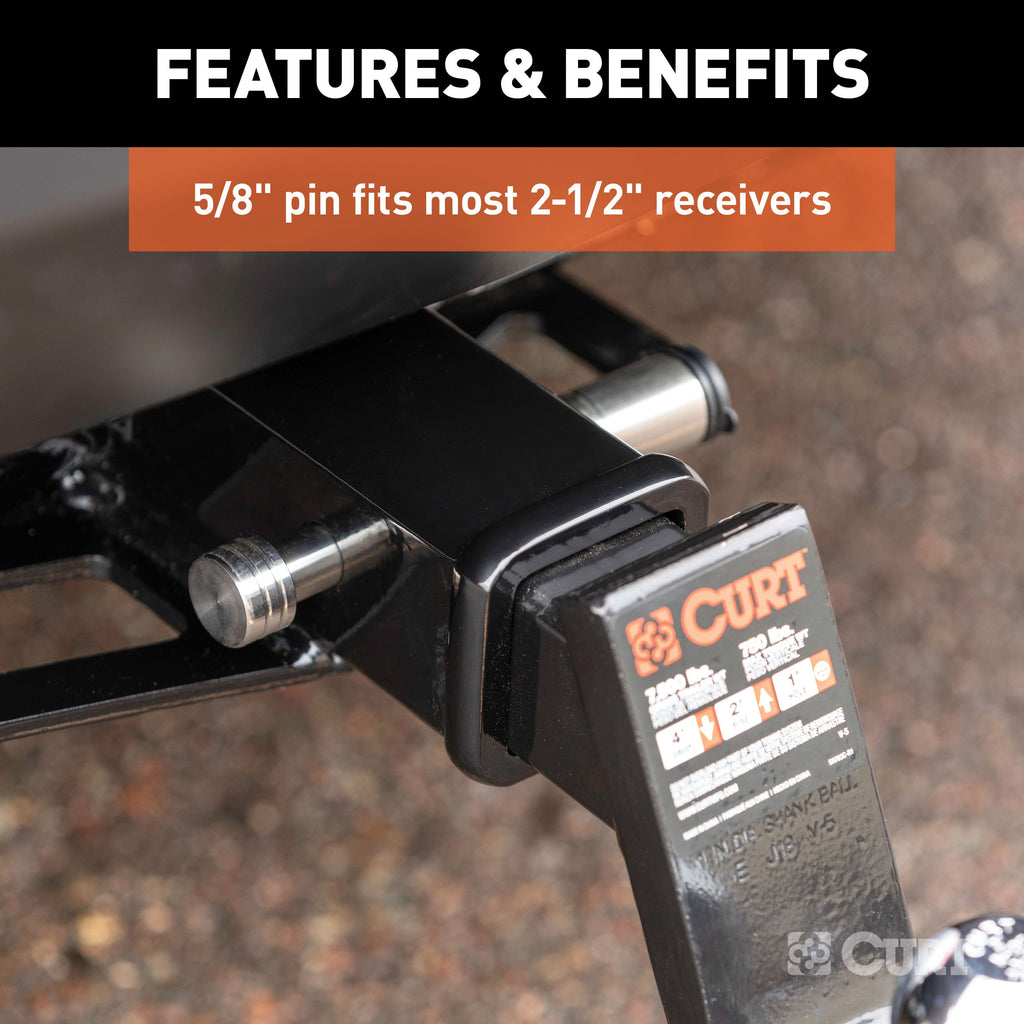 CURT 23519 5/8" Hitch Lock (2" or 2-1/2" Receiver, Barbell, Stainless)