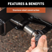 Load image into Gallery viewer, CURT 23519 5/8" Hitch Lock (2" or 2-1/2" Receiver, Barbell, Stainless)