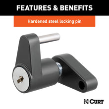 Load image into Gallery viewer, CURT 23521 Coupler Lock (1/4" Pin, 3/4" Latch Span, Padlock, Black)