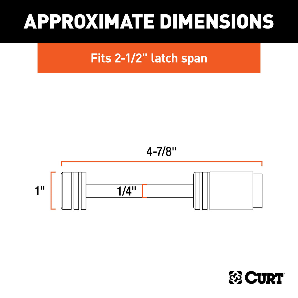 CURT 23522 Coupler Lock (1/4" Pin, 2-1/2" Latch Span, Barbell, Chrome)