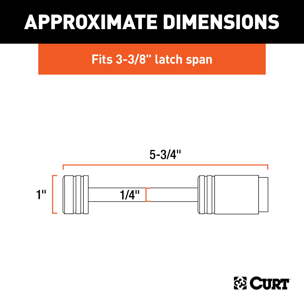 CURT 23523 Coupler Lock (1/4" Pin, 3-3/8" Latch Span, Barbell, Chrome)