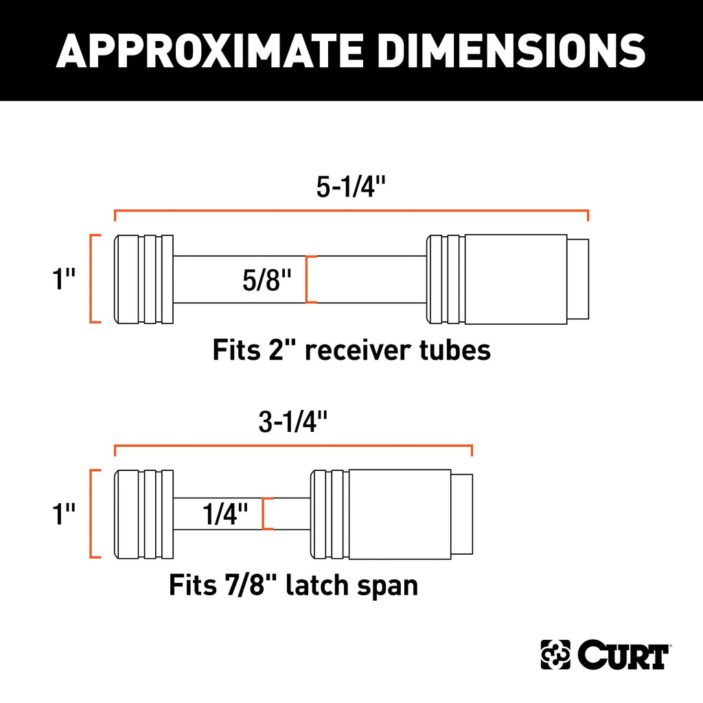 CURT 23526 Hitch & Coupler Lock Set (2" Receiver, 7/8" Latch)