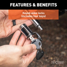 Load image into Gallery viewer, CURT 23527 Hitch &amp; Coupler Lock Set (2" Receiver, 2-1/2" Latch)
