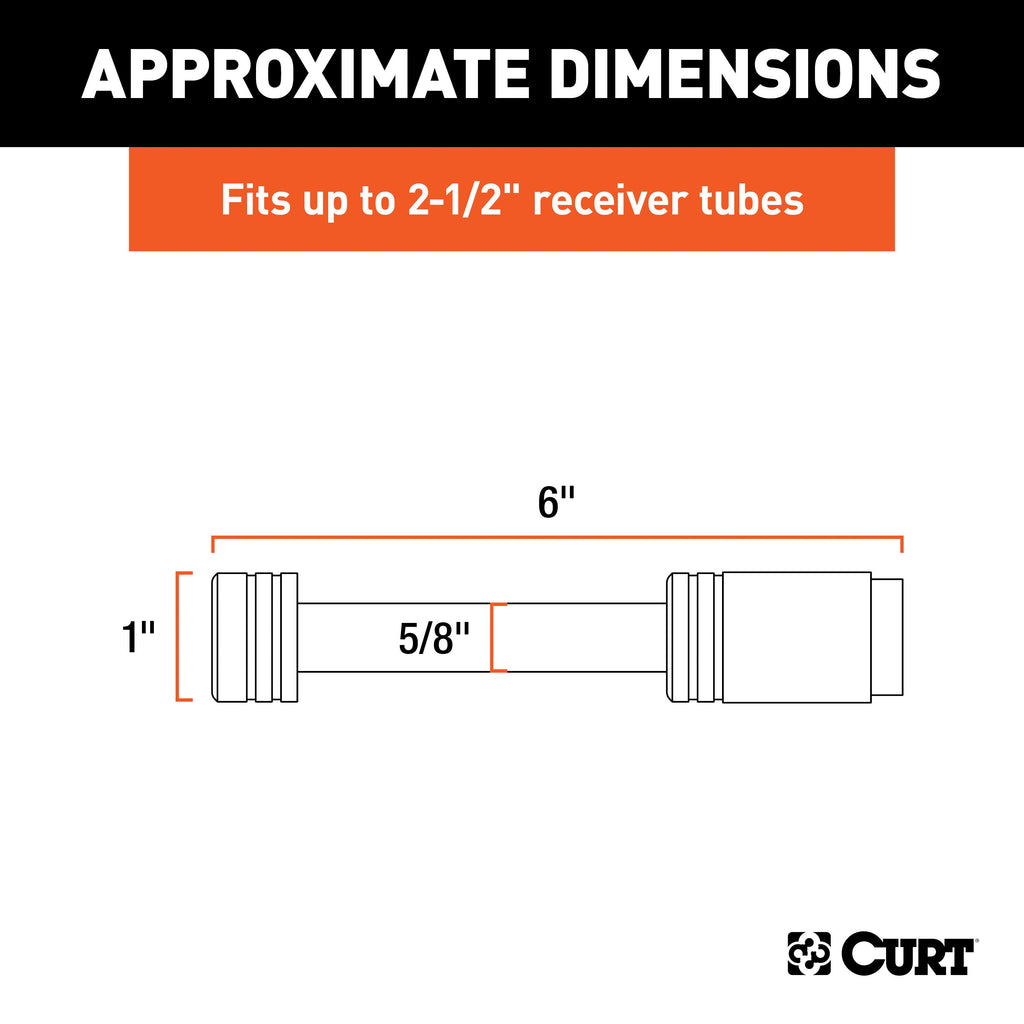 CURT 23528 5/8" Hitch Lock (2" or 2-1/2" Receiver, Barbell, Chrome)