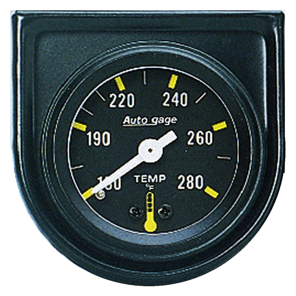 AutoMeter 2352 GAUGE CONSOLE, WATER TEMP, 1.5", 280?F, MECH, BLK DIAL, BLK BEZEL, AUTOGAGE