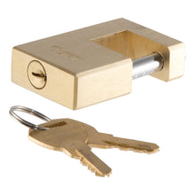 Load image into Gallery viewer, CURT 23546 Coupler Lock (1/4" Pin, 3/4" Latch Span, Padlock, Solid Brass)