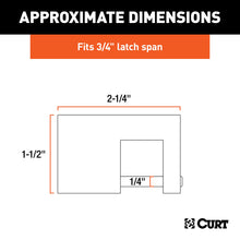 Load image into Gallery viewer, CURT 23546 Coupler Lock (1/4" Pin, 3/4" Latch Span, Padlock, Solid Brass)