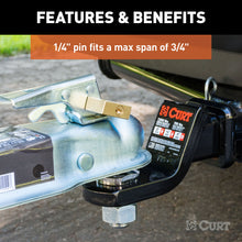 Load image into Gallery viewer, CURT 23546 Coupler Lock (1/4" Pin, 3/4" Latch Span, Padlock, Solid Brass)