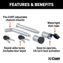 Load image into Gallery viewer, CURT 23556 Channel Mount Lock Set (5/8" Diameter)