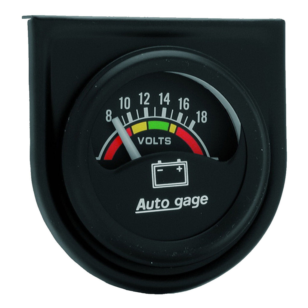 AutoMeter 2356 GAUGE CONSOLE, VOLTMETER, 1.5", 18V, BLK DIAL, BLK BEZEL, AUTOGAGE