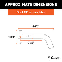 Load image into Gallery viewer, CURT 23581 1/2" Swivel Hitch Pin (1-1/4" Receiver, Stainless, Packaged)