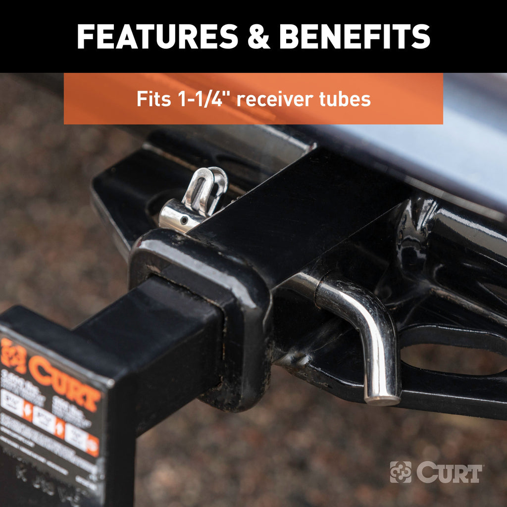 CURT 23581 1/2" Swivel Hitch Pin (1-1/4" Receiver, Stainless, Packaged)