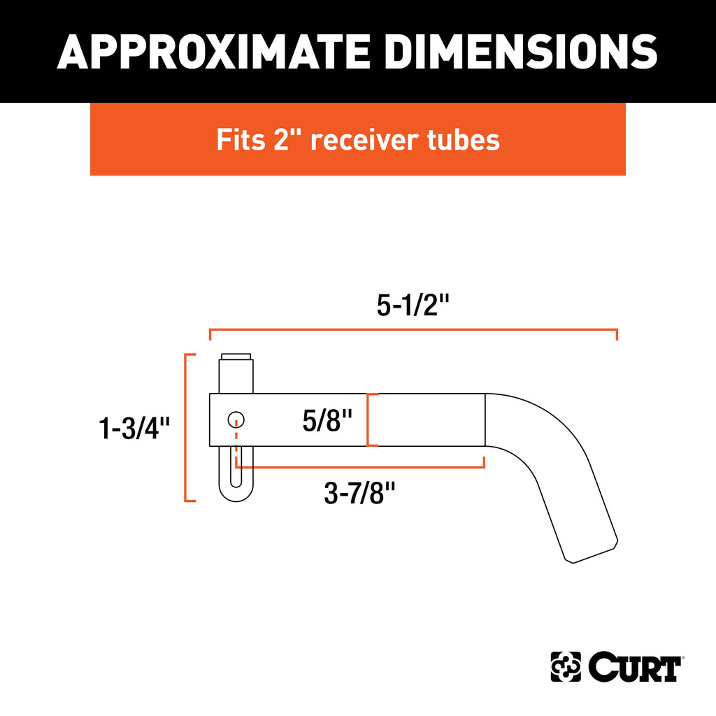 CURT 23582 5/8" Swivel Hitch Pin (2" Receiver, Stainless, Packaged)