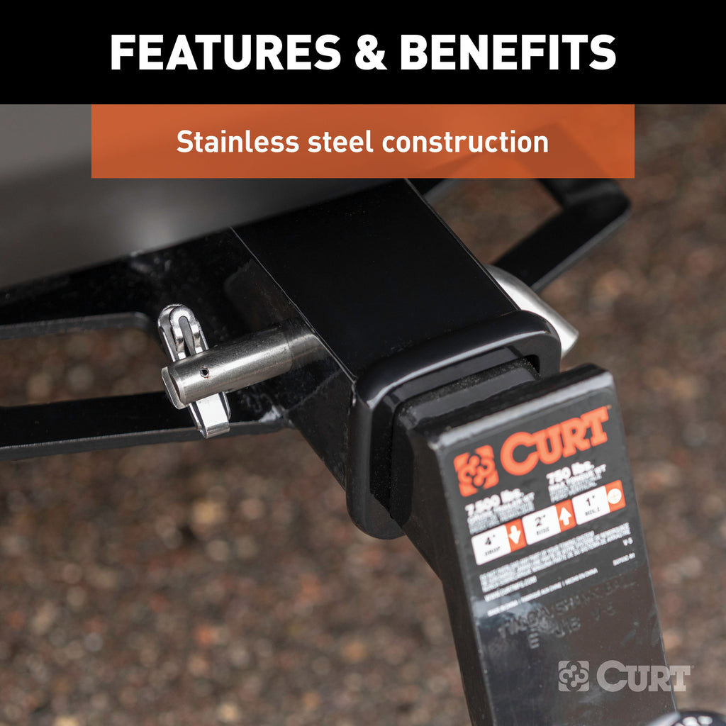 CURT 23582 5/8" Swivel Hitch Pin (2" Receiver, Stainless, Packaged)
