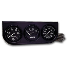 Load image into Gallery viewer, AutoMeter 2397 GAUGE CONSOLE, OILP/WTMP/VOLT, 2", 100PSI/280?F/18V, MECH BLK DIAL, BLK BZL, AG