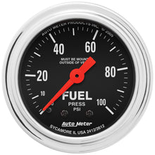 Load image into Gallery viewer, AutoMeter 2412 GAUGE, FUEL PRESSURE, 2 1/16", 100PSI, MECHANICAL, TRADITIONAL CHROME