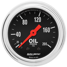 Load image into Gallery viewer, AutoMeter 2422 GAUGE, OIL PRESSURE, 2 1/16", 200PSI, MECHANICAL, TRADITIONAL CHROME