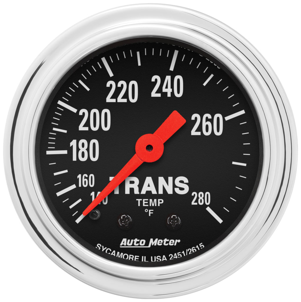 AutoMeter 2451 GAUGE, TRANS TEMP, 2 1/16", 140-280?F, MECHANICAL, 8FT., TRADITIONAL CHROME