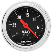 Load image into Gallery viewer, AutoMeter 2484 GAUGE, VACUUM, 2 1/16", 30INHG, MECHANICAL, TRADITIONAL CHROME