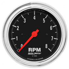 Load image into Gallery viewer, AutoMeter 2499 GAUGE, TACHOMETER, 3 3/8", 8K RPM, IN-DASH, TRADITIONAL CHROME