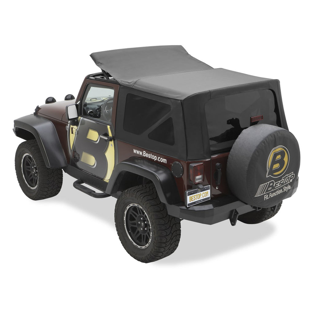 ~(25-Lbs.-31X14x12)~-Sailcloth-Replace-A-Top-Black-Diamond-Jeep-10-17-Wrangler-2-Door;-Cable-Top-Design;-No-Door-Skins-Included;-Tinted-Side-And-Rear-Windows-(Large-Oem-Style-Rear-Curtain)
