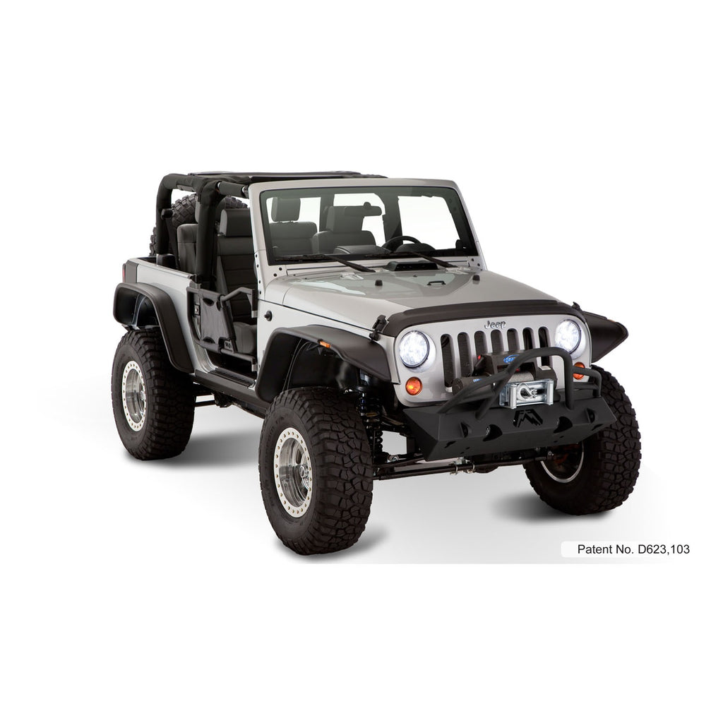 ~(25.6-Lbs.-49X28x13)~-Ff-Jeep-Flat-Style-4Pc-2007-2018-Jeep-Wrangler-Fits-2-Door-Sport-Utility-Models-Only-Black