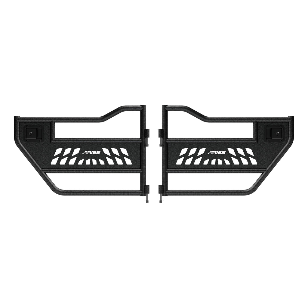 ARIES 2500200 Jeep Wrangler JL, Gladiator Aluminum Rear Tube Doors for Select Jeep Wrangler