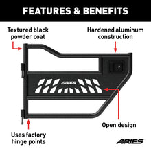 Load image into Gallery viewer, ARIES 2500200 Jeep Wrangler JL, Gladiator Aluminum Rear Tube Doors for Select Jeep Wrangler