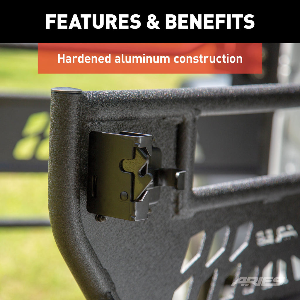 ARIES 2500200 Jeep Wrangler JL, Gladiator Aluminum Rear Tube Doors for Select Jeep Wrangler