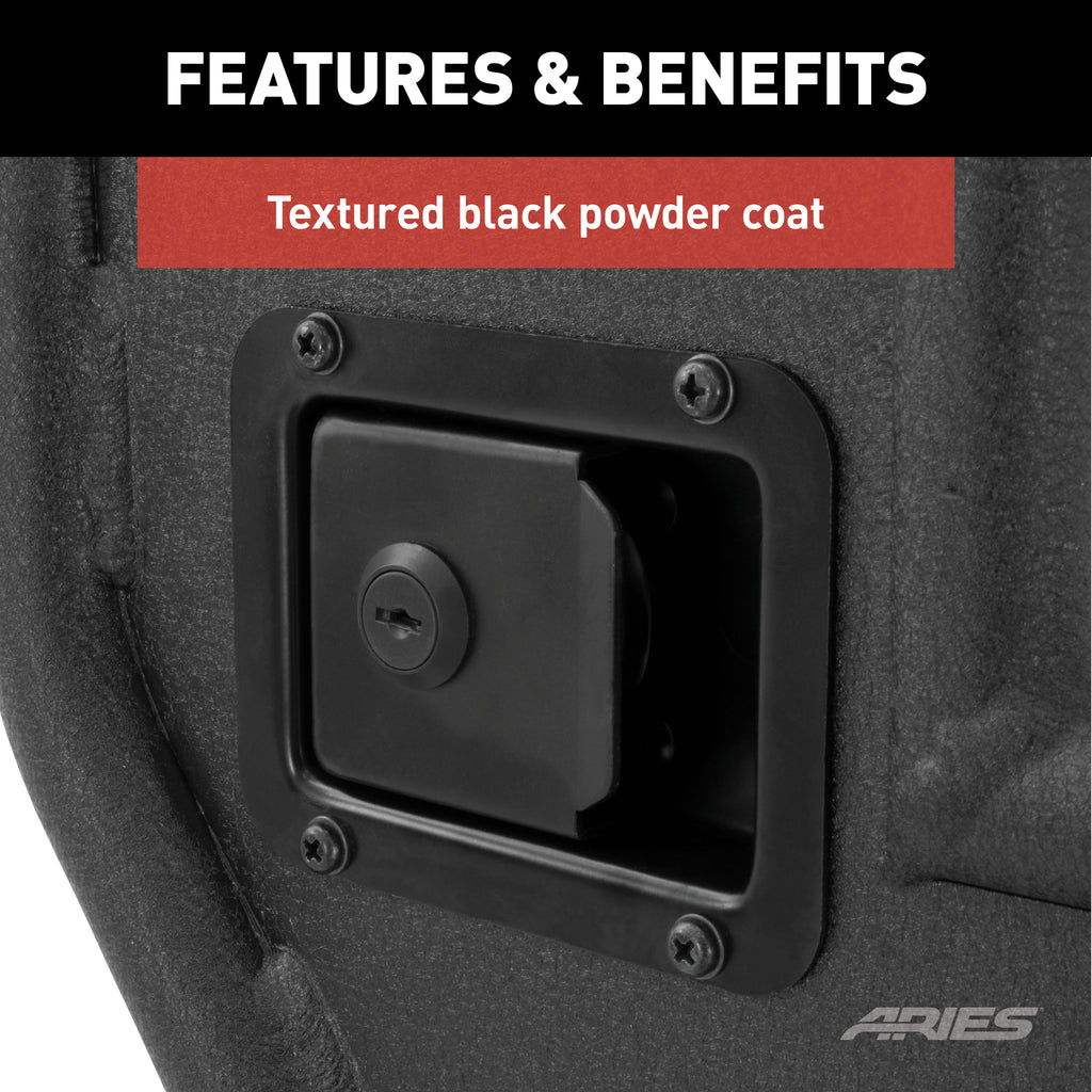 ARIES 2500200 Jeep Wrangler JL, Gladiator Aluminum Rear Tube Doors for Select Jeep Wrangler