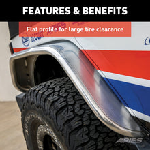 Load image into Gallery viewer, ARIES 2500202 Jeep Wrangler JK Raw Aluminum Rear Fender Flares for Select Jeep Wrangler