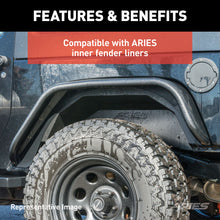 Load image into Gallery viewer, ARIES 2500202 Jeep Wrangler JK Raw Aluminum Rear Fender Flares for Select Jeep Wrangler