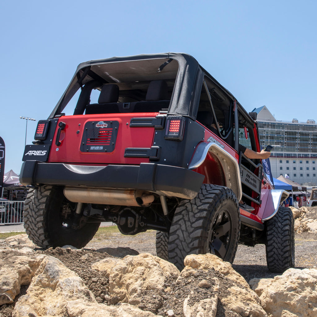 ARIES 2500202 Jeep Wrangler JK Raw Aluminum Rear Fender Flares for Select Jeep Wrangler