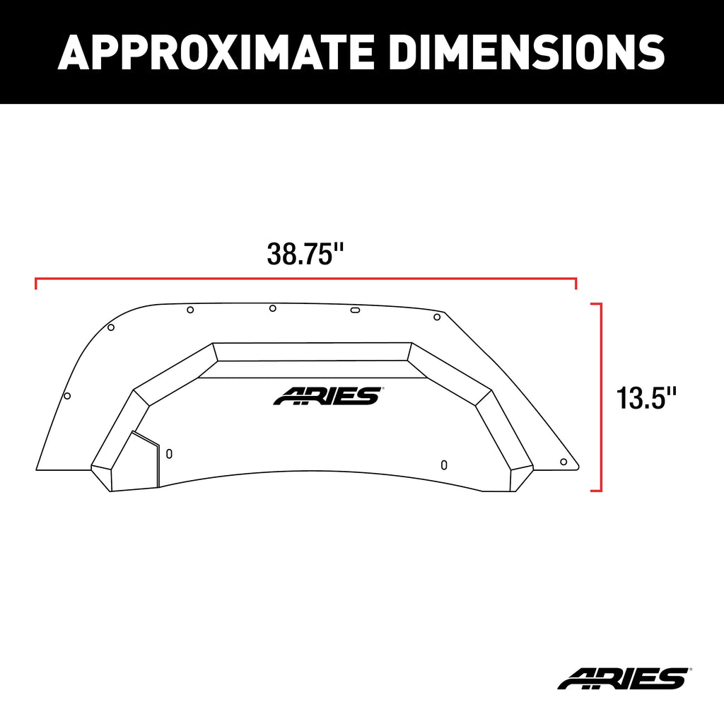 ARIES 2500350 Jeep Wrangler JK Aluminum Rear Inner Fender Liners for Select Jeep Wrangler