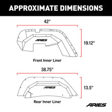 Load image into Gallery viewer, ARIES 2500450 Jeep Wrangler JK Aluminum Front and Rear Inner Fender Liners for Select Jeep Wrangler