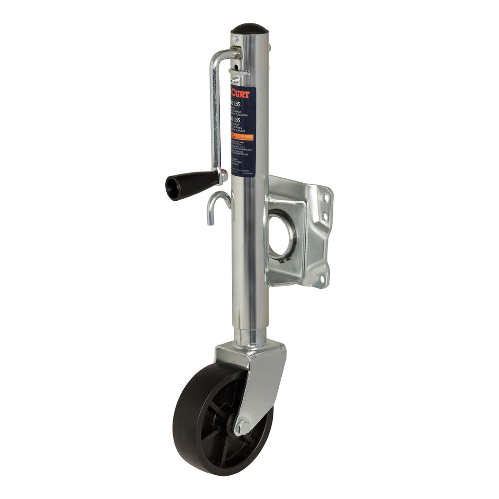CURT 25004 Marine Trailer Jack with 6" Wheel (1,000 lbs, 10" Travel)