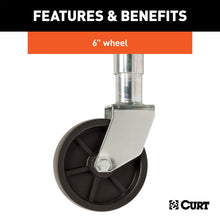 Load image into Gallery viewer, CURT 25004 Marine Trailer Jack with 6" Wheel (1,000 lbs, 10" Travel)