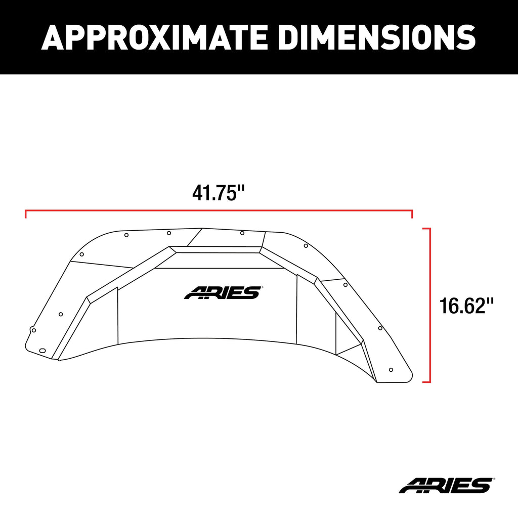 ARIES 2500550 Jeep Wrangler JL Aluminum Rear Inner Fender Liners for Select Jeep Wrangler