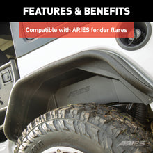 Load image into Gallery viewer, ARIES 2500550 Jeep Wrangler JL Aluminum Rear Inner Fender Liners for Select Jeep Wrangler