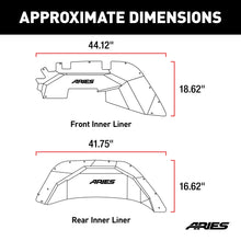 Load image into Gallery viewer, ARIES 2500650 Jeep Wrangler JL Aluminum Front and Rear Inner Fender Liners for Select Jeep Wrangler