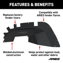 Load image into Gallery viewer, ARIES 2500650 Jeep Wrangler JL Aluminum Front and Rear Inner Fender Liners for Select Jeep Wrangler