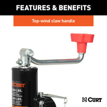 Load image into Gallery viewer, CURT 25006 Pipe-Mount Swivel Trailer Jack with Top Handle (5,000 lbs, 10" Travel)