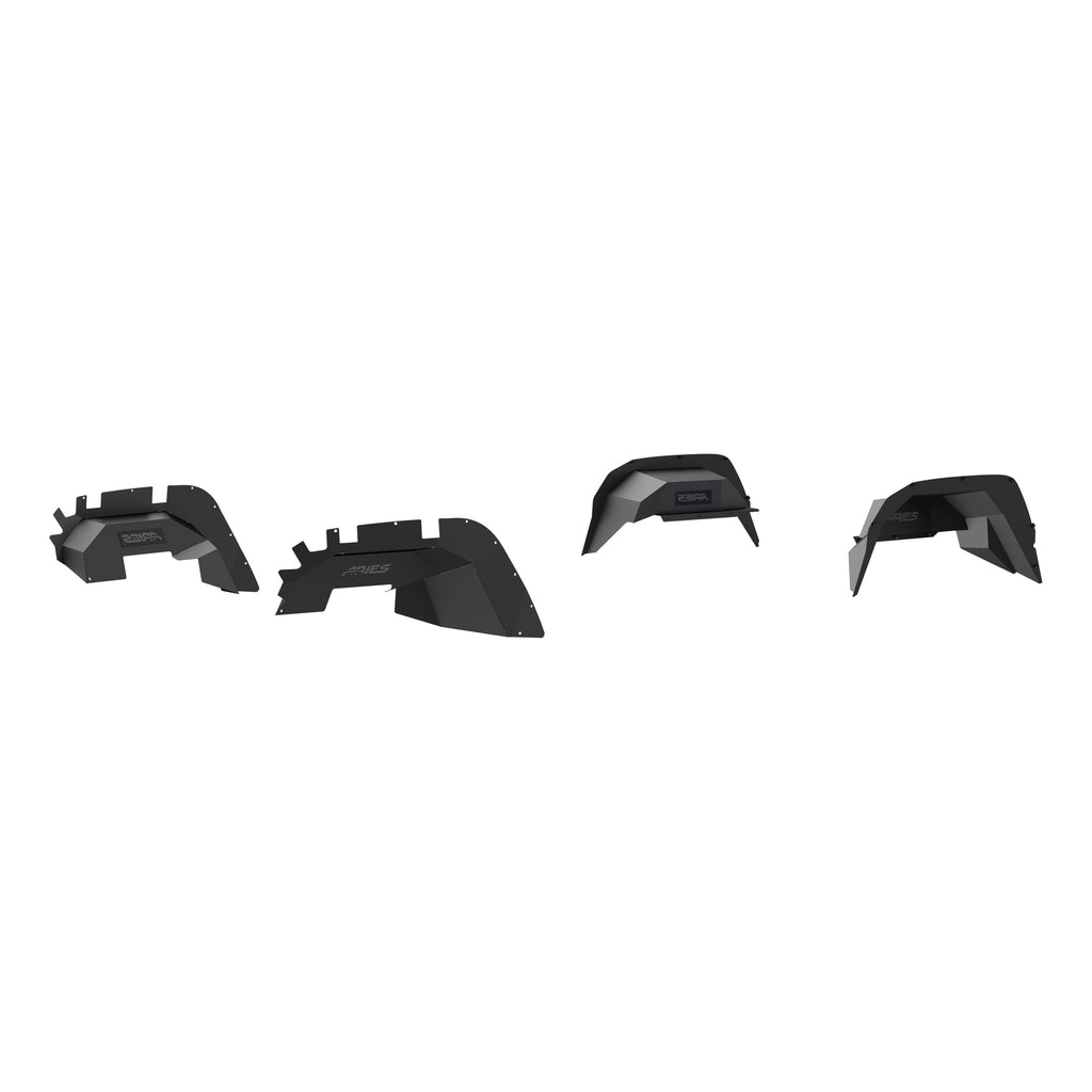 ARIES 2500750 Black Aluminum Front and Rear Jeep Gladiator JT Inner Fender Liner Wheel Well Guard Covers for Select Jeep Gladiator